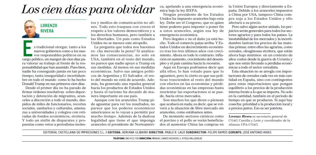 LOS 100 DIAS PARA OLVIDAR