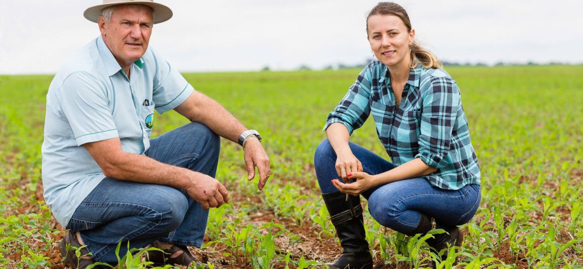 agricultores cultivan maíz